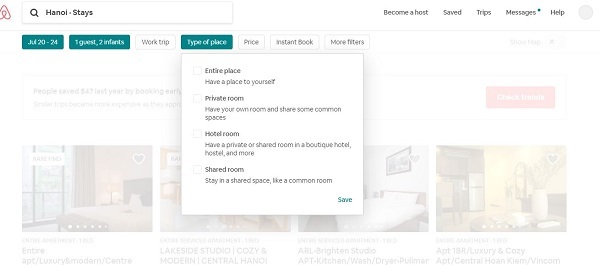 Cách đặt phòng của Toàn Tiến Housing trên Airbnb