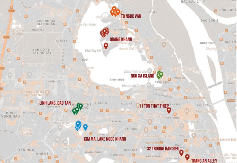 The map of most of Toan Tien apartment buildings